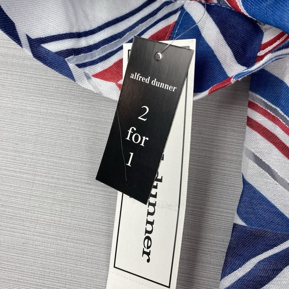 Alfred Dunner Button Up Blouse Women's 22W Red White & Blue 3/4 Sleeve NWT - Picture 15 of 15